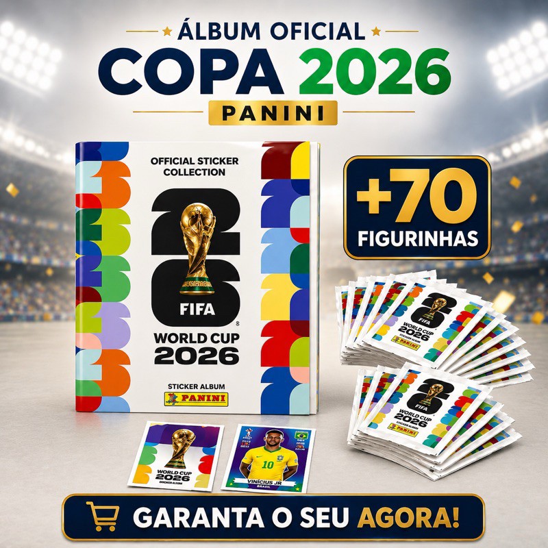 Kit Álbum Copa do Mundo 2026 Panini Oficial + Figurinhas FIFA Original | Complete Seu Álbum