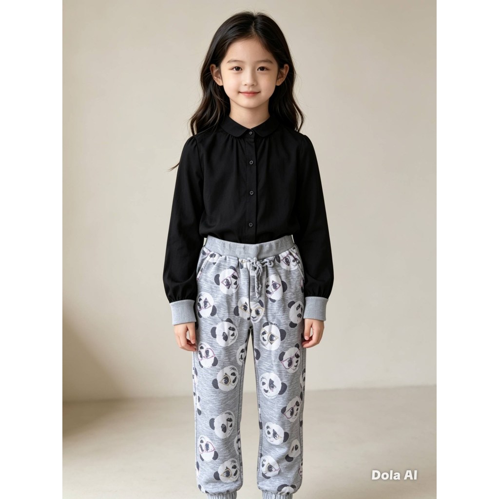 Calça Infantil Feminina, Moletom c/ Elastano, Cinza Desenho, Tam; 3, Marca: Bethy.bethy