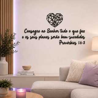 Frase Consagre ao Senhor Tudo O Que Você Faz Letreiro Decorativo em MDF