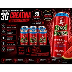 Red Horse Creatina 3G Melancia Zero Açúcar + BCAA