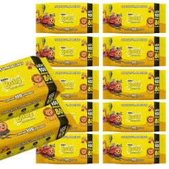Kit Com 4 Pacotes Toalhas Umedecidas/Lenços Pippo Baby C/100-(sem tampa flip-top)