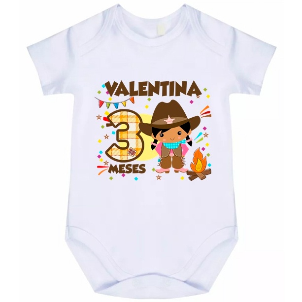 BODY BEBÊ FESTA JUNINA VALENTINA 3 MESES M1236- 3 MESES M1236- 3 MESES-
