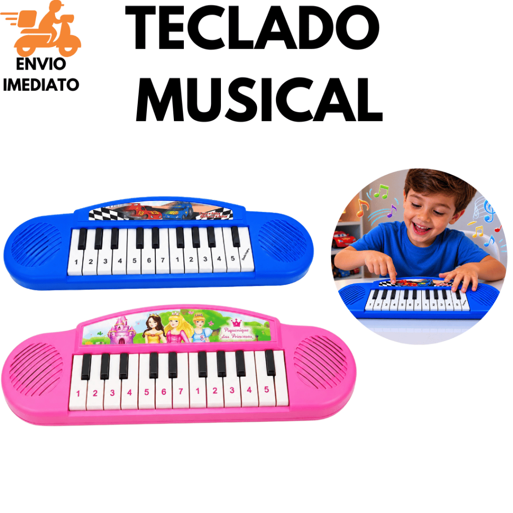 Teclado Musical Infantil Educativo Com Som E Alto Falantes Brinquedo Criança