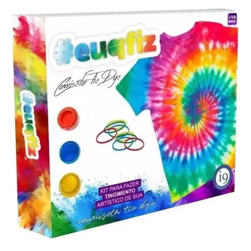 Kit Tingimento Tie Dye Camiseta infantil P I9 Arts And Crafit