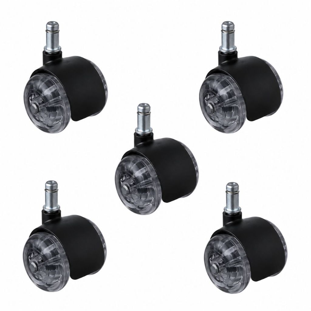 Kit 5 Rodinhas Para Cadeira De Escritório Silicone Roda 11mm