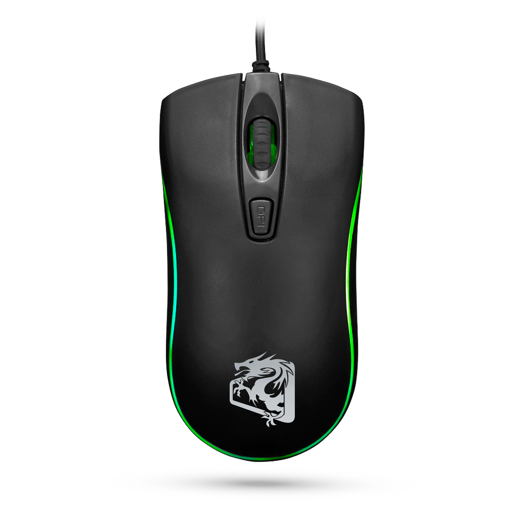 Mouse Gamer Dragon War, 2400 DPI, LED 7 Cores, 4 Botões, Cabo 1,5 metros, USB, Preto, MGDW, ELG
