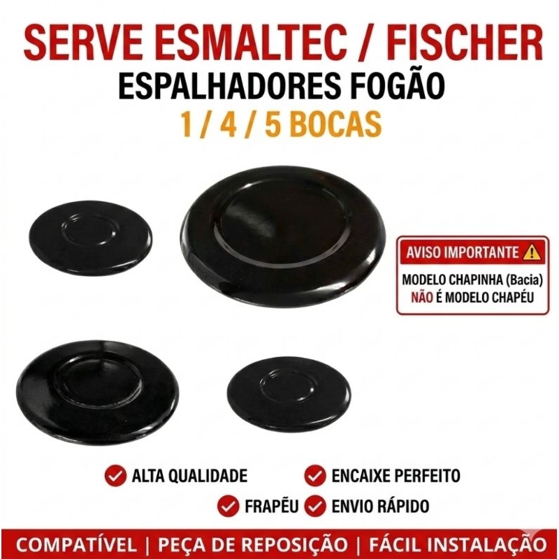 Espalhadores Fogão Esmaltec Topázio Nardelli Fischer Tampa Compatível Alta Qualidade Envio Rápido