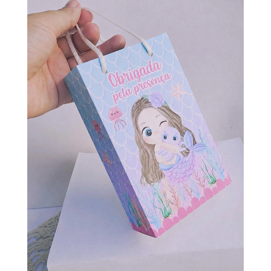 ENVIO RÁPIDO Kit Sacolinha Surpresa Festa Infantil Personalizados SEREIA Lembrancinhas Aniversário | PEGUE E MONTE