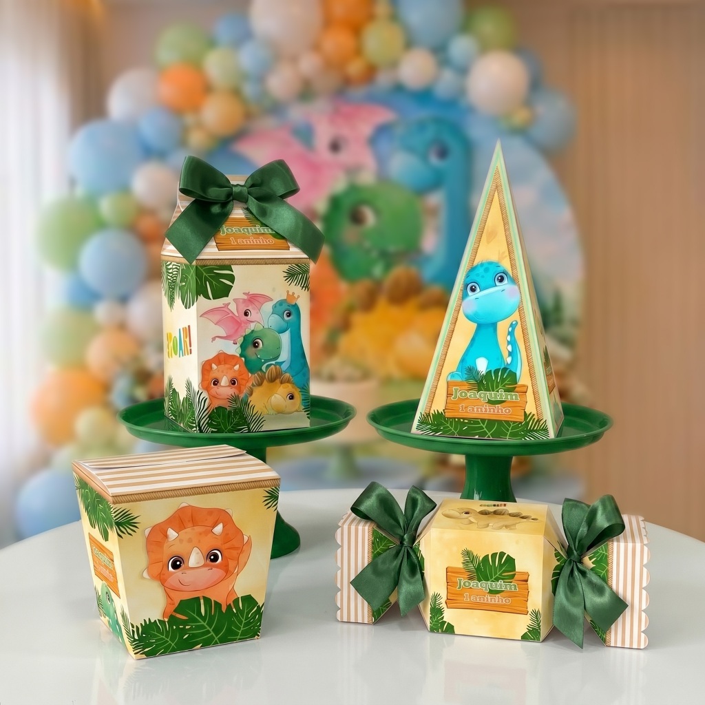 ENVIO RÁPIDO Kit Pegue Monte Personalizado Dinossauro 20 a 60 Caixinhas Lembrancinhas de Aniversário