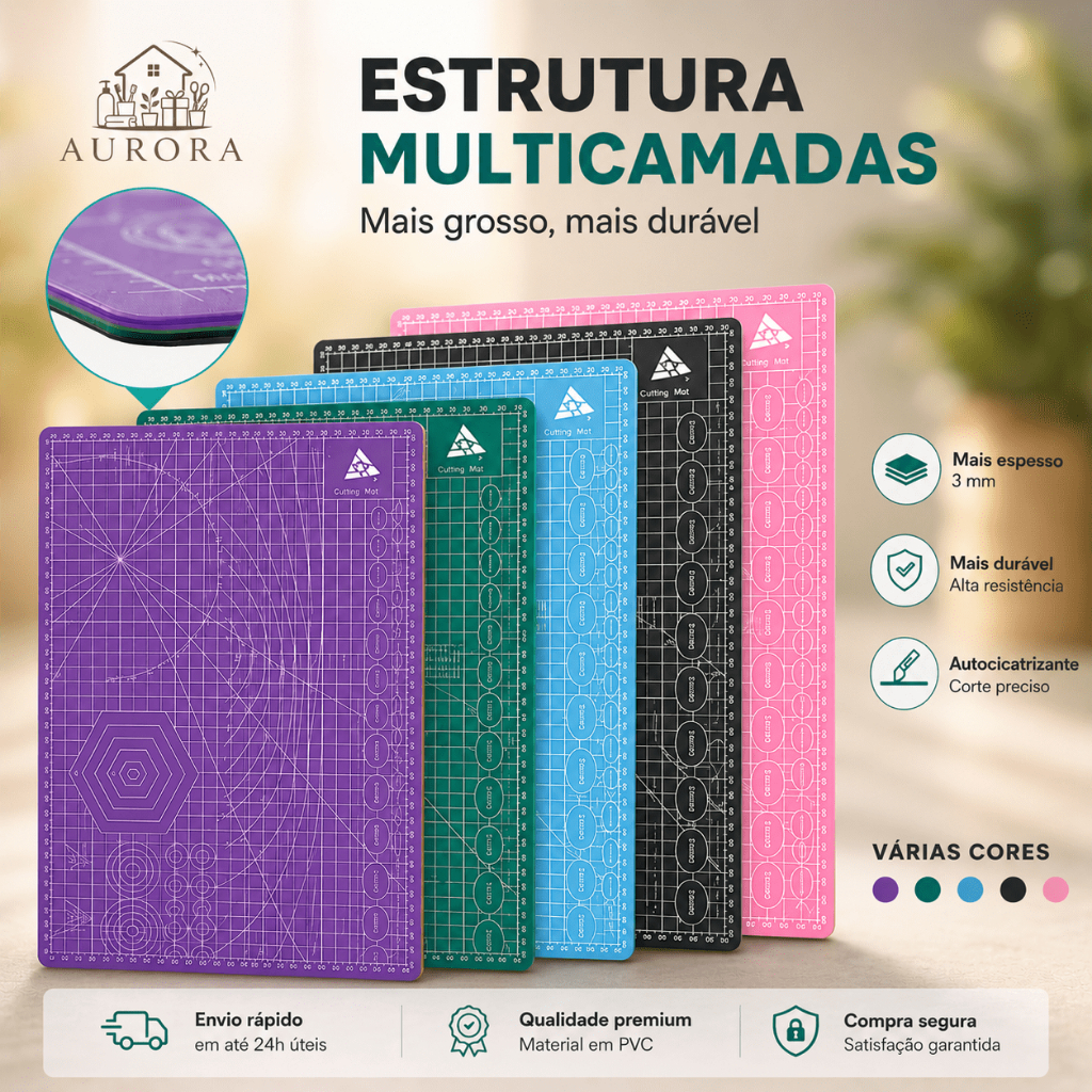 Base de Corte Dupla Face A3/A2 para Artesanato e Patchwork