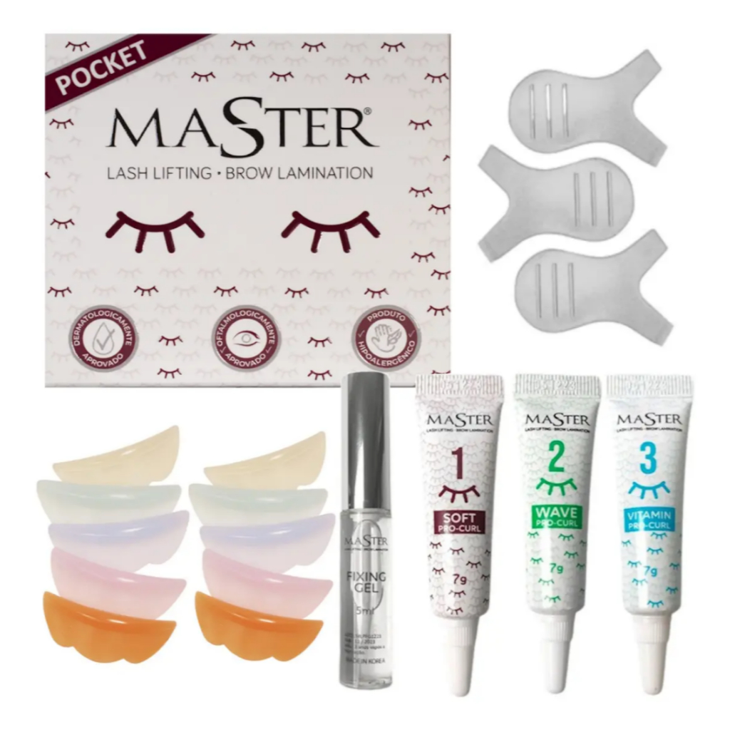 Kit Lash Lifting Profissional Pocket + Brow Lamination ANVISA Master Premium