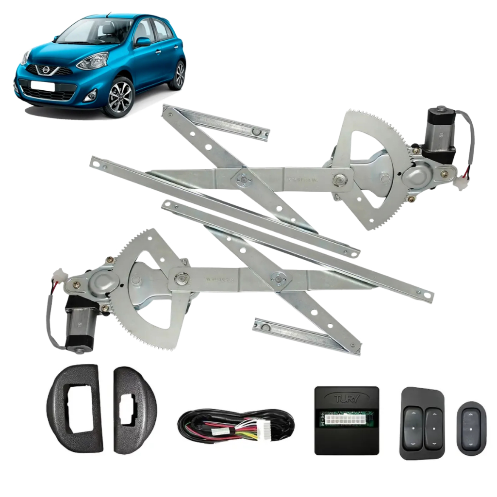 Kit Vidro Eletrico Nissan March 2012/2018 4 Portas Dianteiro