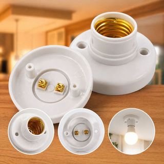 Plafon Com Soquete Lâmpada E27 Plafonier Branco Redondo Para Casa Cozinha Sala Escritório Bivolt