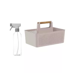 Organizador Multiuso com Spray para Produtos de Limpeza Banheiro, Cozinha e Lavanderia Multiuso