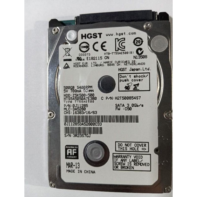HD 500gb HGST Z5K500 Ultra Slim Notebook Desk