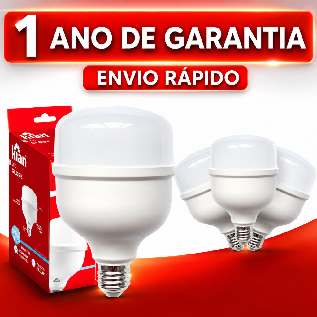 Lâmpada Led 50w, 40w, 30w, 20w Branca Morna 3000k Bivolt Economica Ideal Para Casa/Comercio