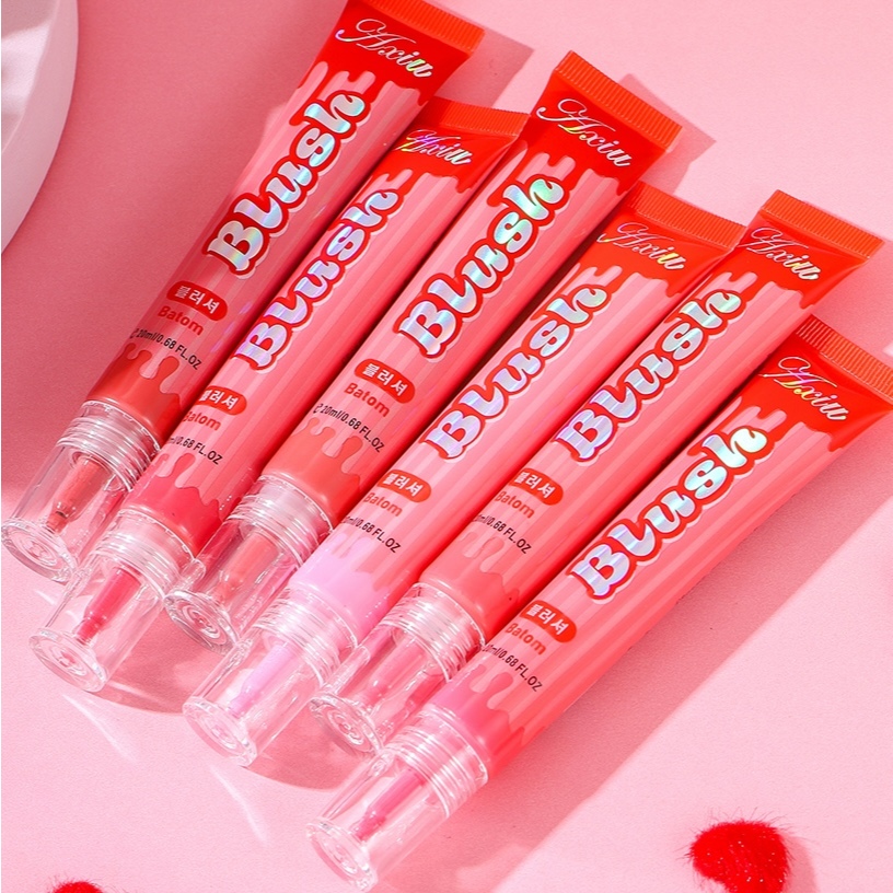 🌸Axiu-2🌸Blush Líquido Tubo Matte Hidratante Iluminador Fácil de Espalhar Longa Duração Aveludado  Rosa+Vermelho+Laranja