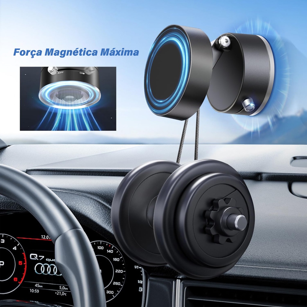 Suporte Magnético Celular Carro 360° Dobrável | Anti Vibração Ultra Forte