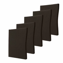 Placa Acústica Kit 5 Unid Lã De Pet Preta 120x60x05cm 7kg/m3