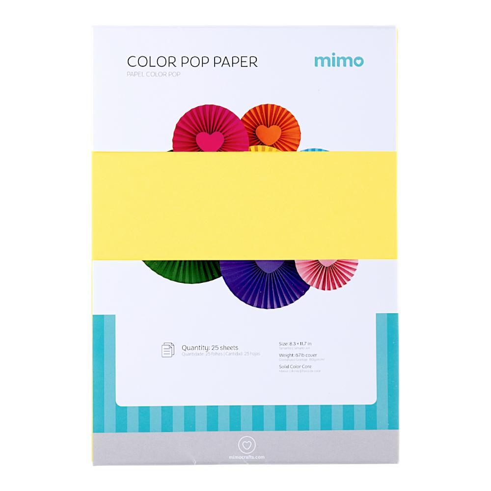 Papel Color Pop Amarelo Canarinho Mimo - A4 - 180 gr - 25 unds