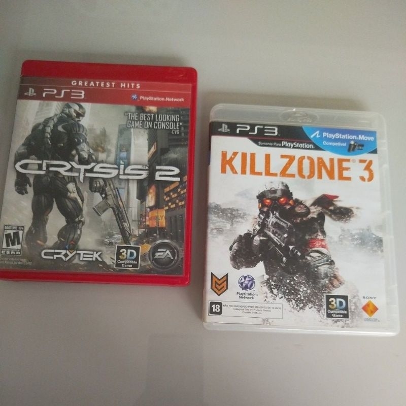 Killzone 3 e Crysis 2 dois jogaços ps3