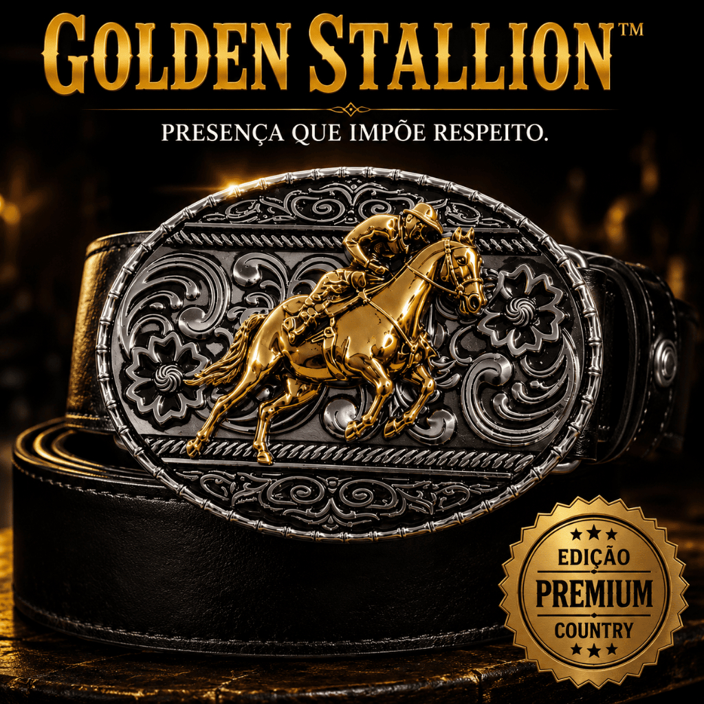 Cinto Country Unissex Cavalo Dourado Cowboy Rodeio Festa Junina  Estilo Boiadeiro Premium