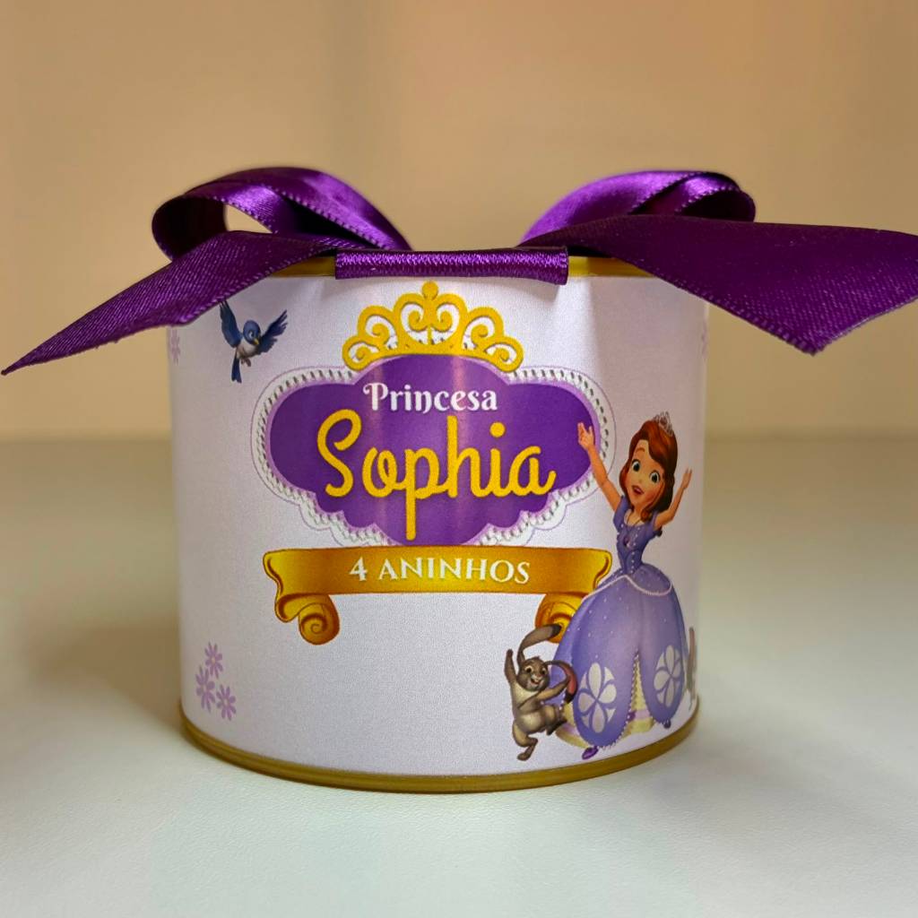 Kit Tubolatas personalizadas 5×6 - Lembrancinha de Aniversário Princesa Sophia / Princesinha Sophia