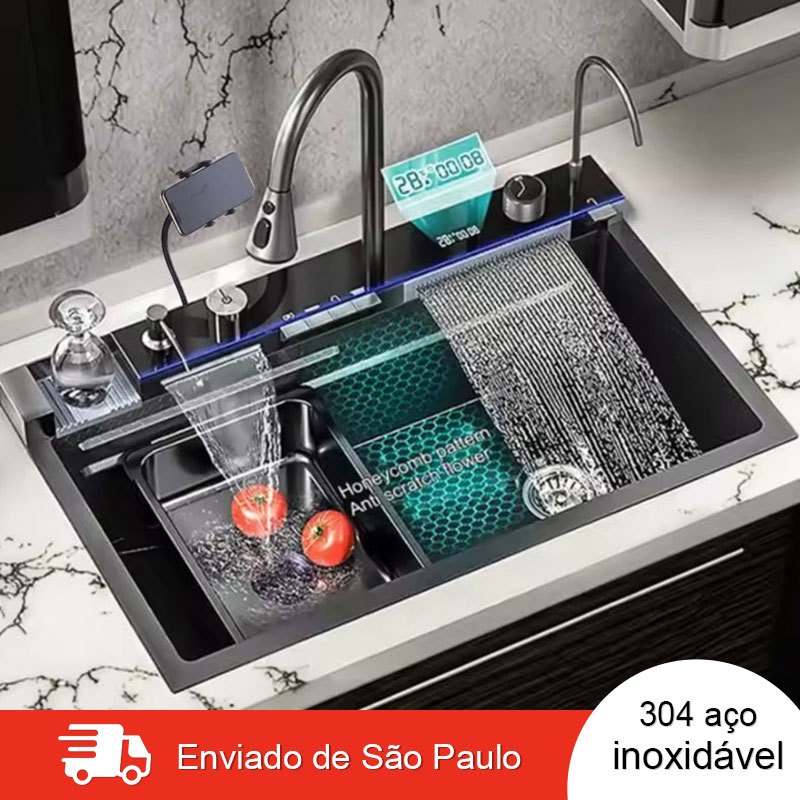 Cuba Gourmet Pia Cozinha Cascata Smart Multifuncional Pia Inteligente Completa Moderna Pia Inox 304