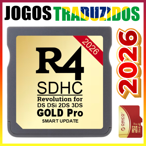 Cartão R4 16GB Atualizado 2026 - 1000 jogos Todos em Português - Nintendo DS Lite, DSi, 2DS, 3DS