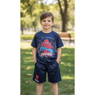 🕸️ Conjunto Homem-Aranha Infantil Menino Blusa e Bermuda