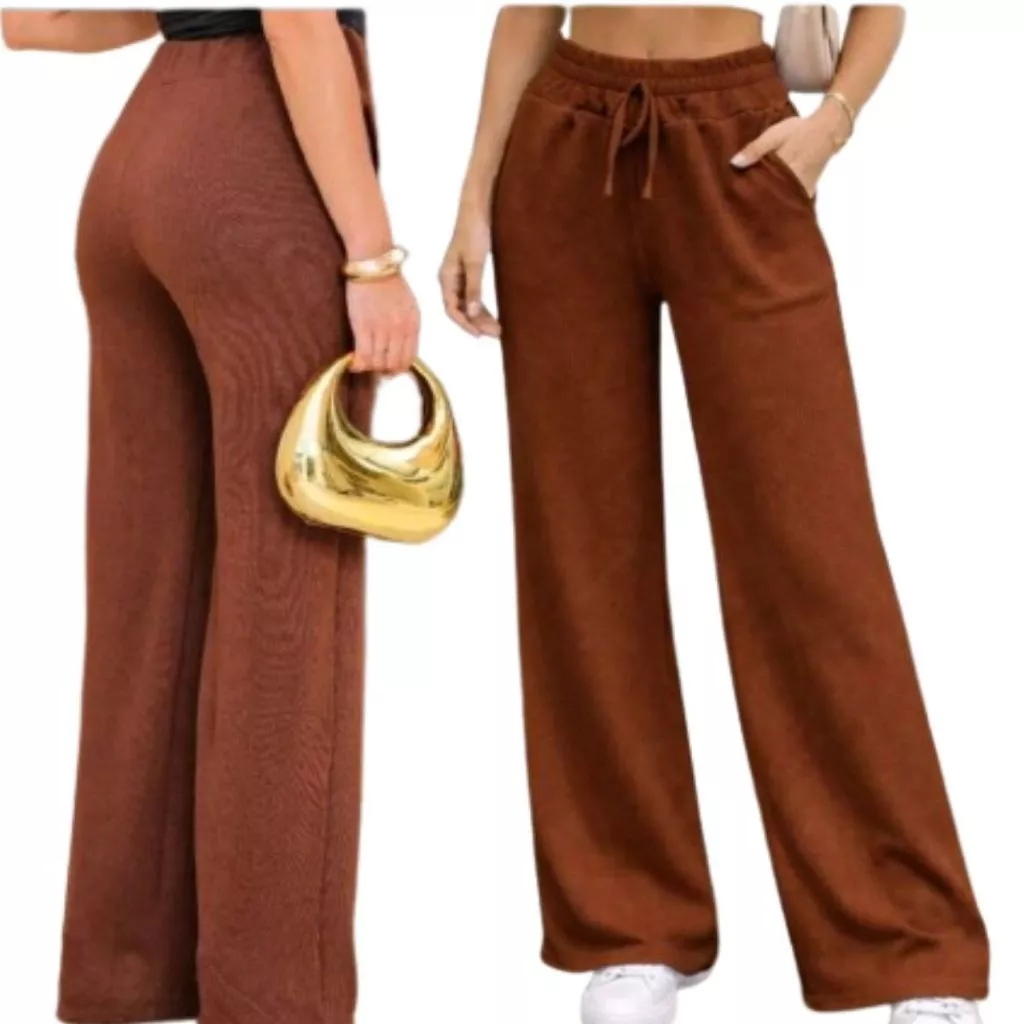 Calça Pantalona Calça Feminina Roupa Feminina Cintura Alta Lanzinha — imagem 1