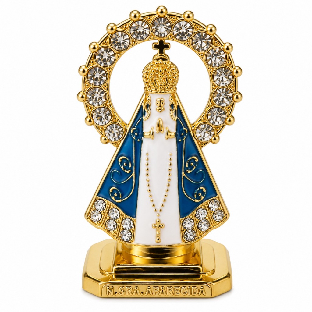 Mini Imagem Nossa Senhora Aparecida Decorativa Para Carro Cristais