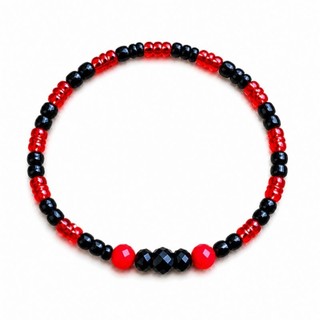 Pulseira de Exu/Pombogira 3x3 com conta de cristal