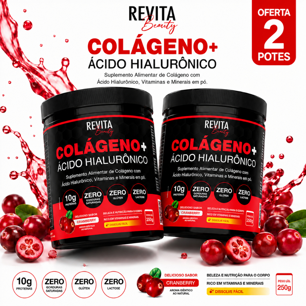 Colágeno com Ácido Hialurônico e Biotina Cabelo Pele Unha Zero Açúcar e Verisol Mix de Sabor - 250g