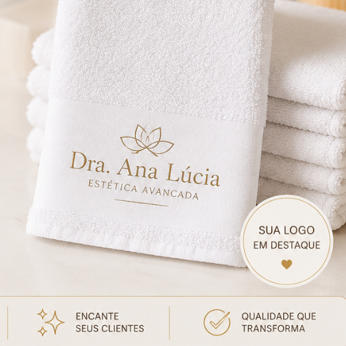 Kit 2 Toalhinhas Lavabo Personalizada com Sua Logo | Toalhas Ideal para Salões, Clínicas e Empresas — imagem 2 de 2