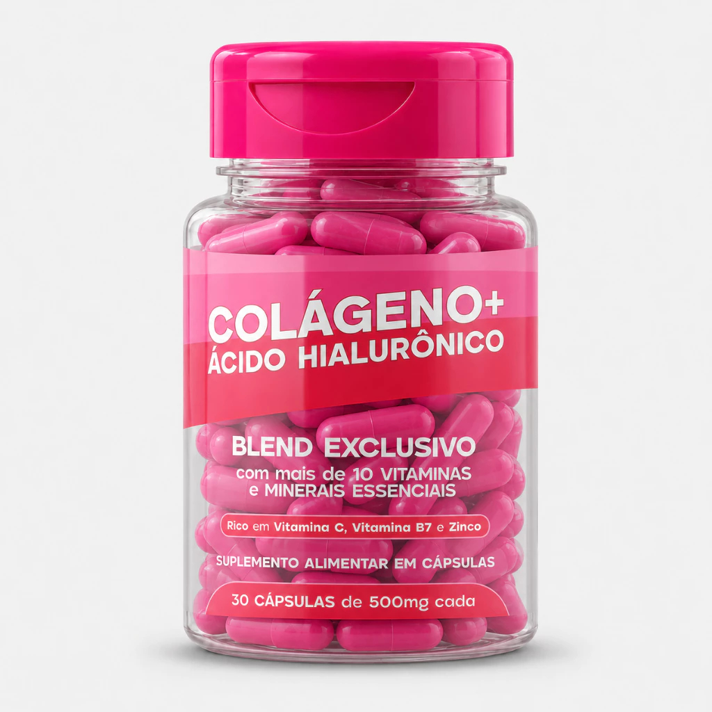 Colágeno Verisol + Ácido Hialurônico - Vitamina capilar - Pele Cabelos Unhas