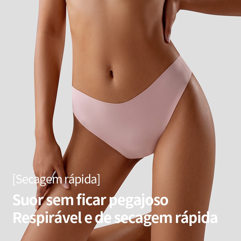 5 Peças Calcinha Tanga Feminina Sem Costura Gelo Antibacteriana Para Yoga Zumba Samba Dança Pilates Anti Apertura Bumbum — imagem 2 de 2
