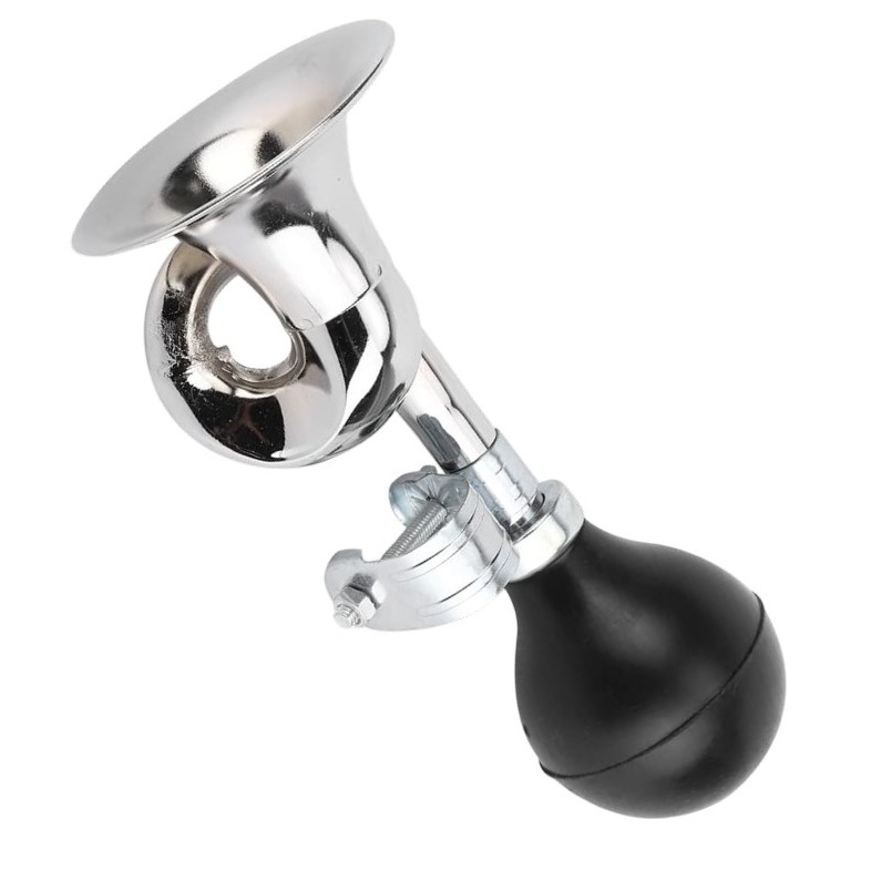 BUZINA BIKE CARACOL PERA CORNETA TROMBONE CROMADA SORVETEIRO