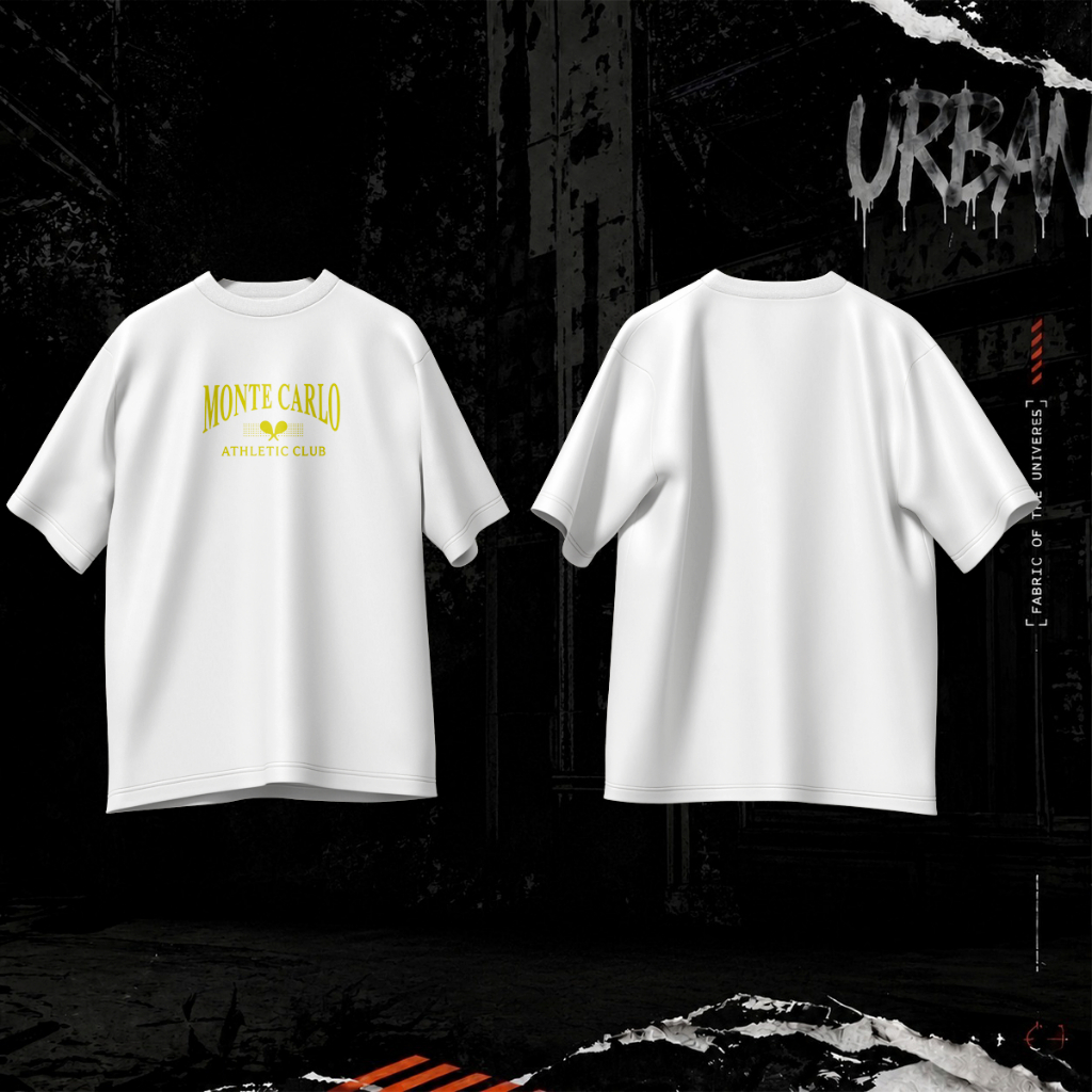 Camiseta Oversized 100% Algodão Estampado Monte Carlo Athletic Club Mônaco Tênis Lançamento