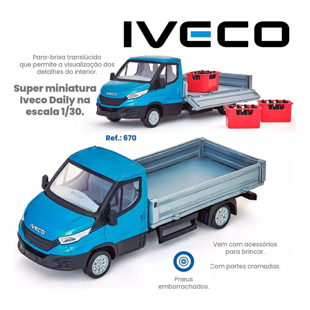 Miniatura Caminhão IVECO Daily dropside - escala 1/30