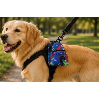 Bolsa Porta Saquinhos para Passeio Pet com Dispensador Integrado e Mosquetão para Cães e Gatos