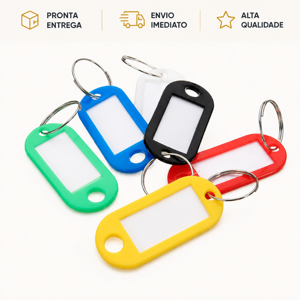 Chaveiro com Identificador de Chave Colorido 6UNIDADES