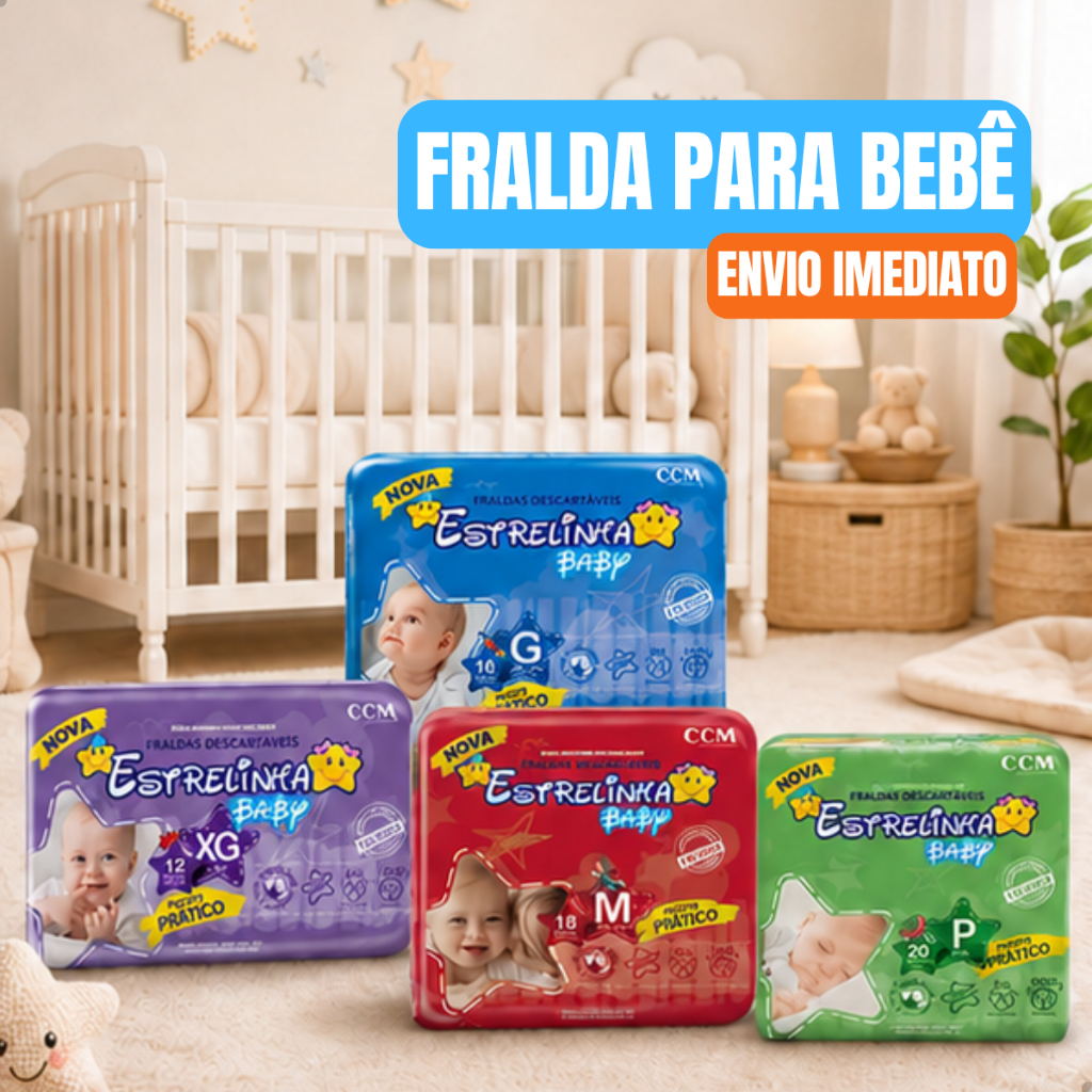Fralda Descartável CCM Estrelinha Baby Superabsorvente Para Bebê Infantil