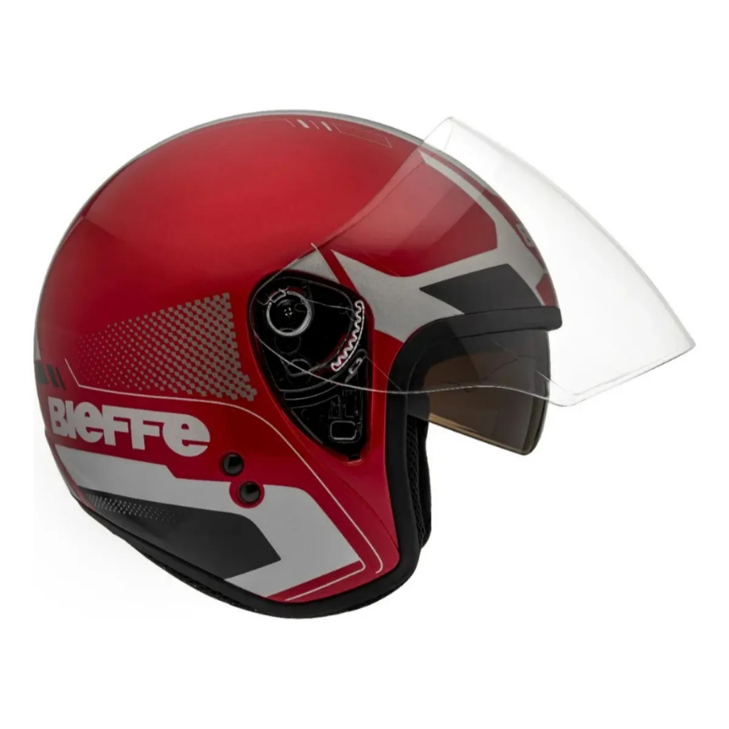 Capacete Bieffe Extent Allegro Aberto Oculos Solar Vermelho