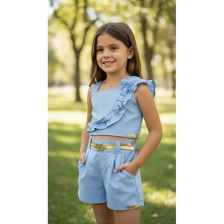 👑 Conjunto Social com Bolsinha Conjunto Social Infantil Feminino Elegante com Bolsinha Menina Festa e Eventos
