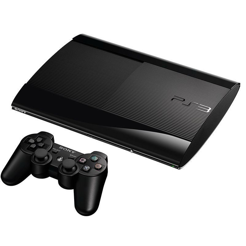 PS3 Super Slim desbloqueado, 2 controles, 10 jogos instalados e acesso a +3.000 jogos.