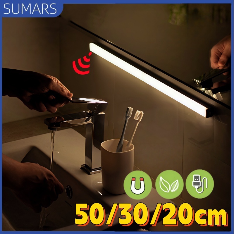50/30/20cm Luz LED Noturna Sensor De Movimento Recarregável Brilho Ajustável Sem Fio para Guarda-Roupa Quarto