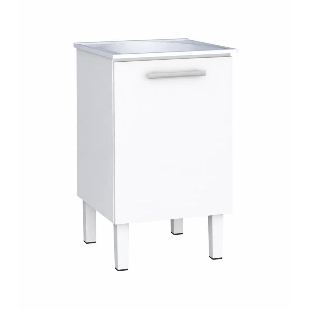 Gabinete para Lavanderia em Aço com Tanque Surubim Branco
