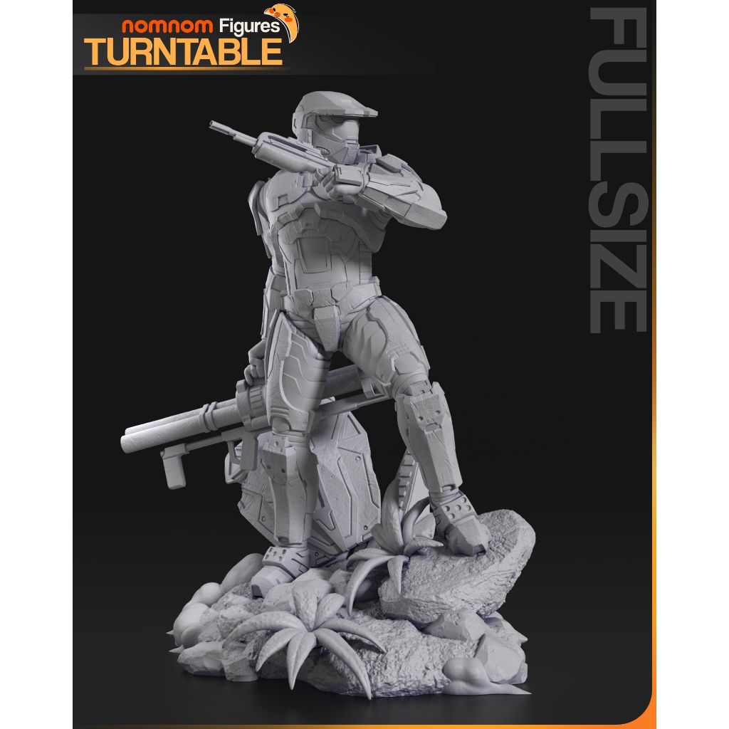 Action Figure Master Chief Halo - Sem Pintura (Garage Kit) Resina ABS-Like - Opções 1:10 (21cm), Miniatura e Busto