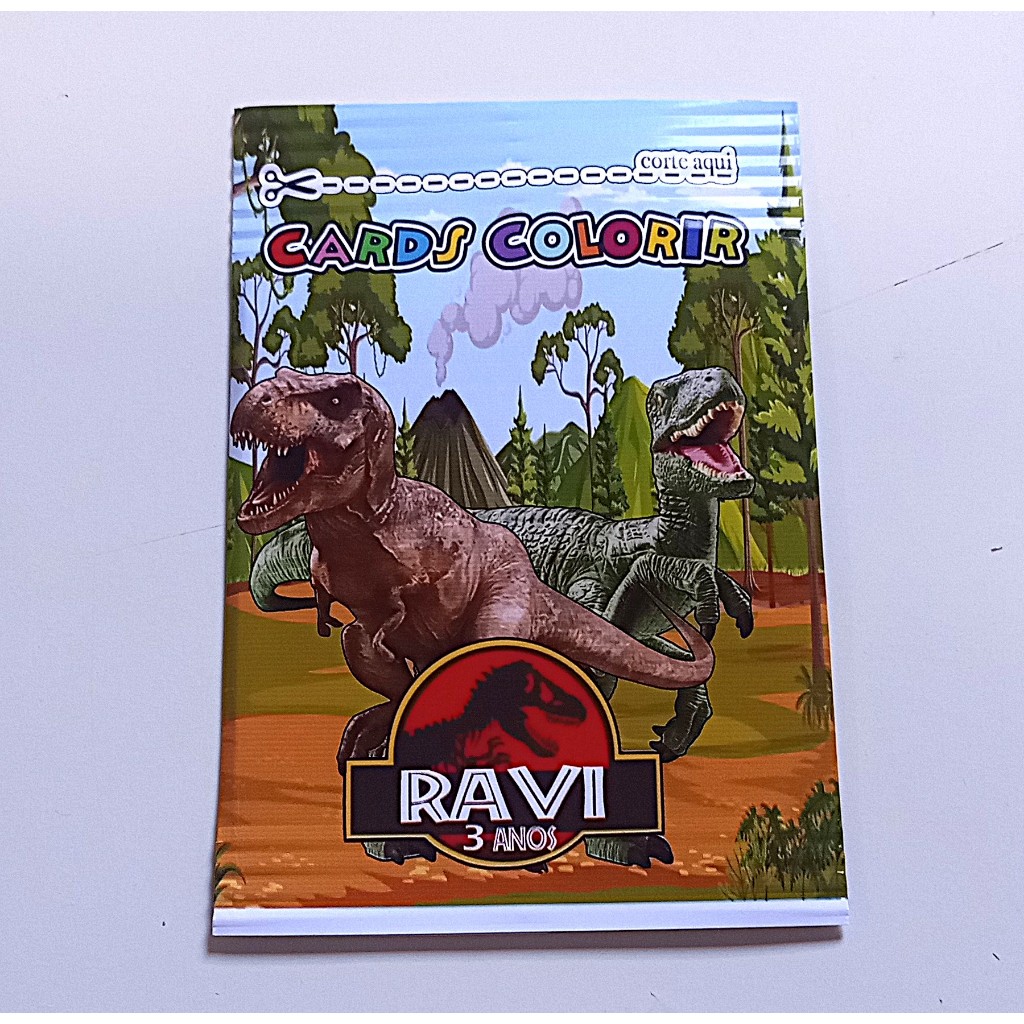 PACOTES/ENVELOPES CARTÕES/CARDS COLORIR PERSONALIZADOS PARA LEMBRANCINHA DE FESTA/ANIVERSÁRIO-DINOSSAUROS.